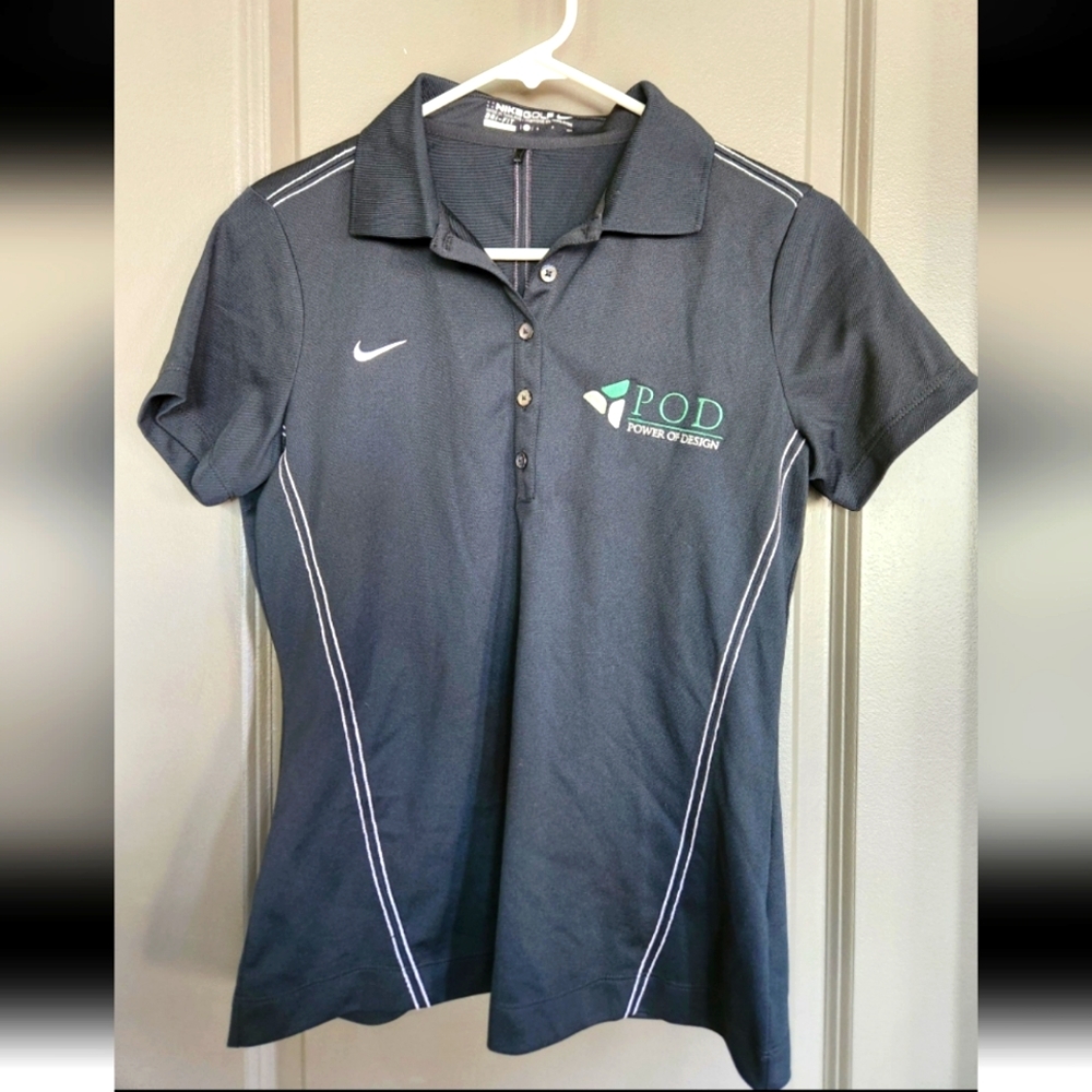 Womens black nike golf polo shirt small dri-fit